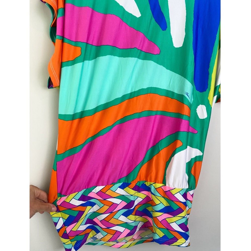 Trina Turk Tropicalia Tunic Swim Dress S Rainbow Cover Up Mermaid Retro Beach - Picture 5 of 10